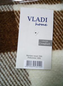 Плед КОМФОРТ 01-03 (бел-пес-кор-олив), Vladi