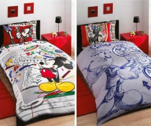 Комплект двухстороннего детского постельного белья DISNEY Miki Scribble Tastic,TAC ― Фабрика Сна
