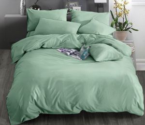 Постельное белье сатин однотон Grey Green, Word of Dream ― Фабрика Сна